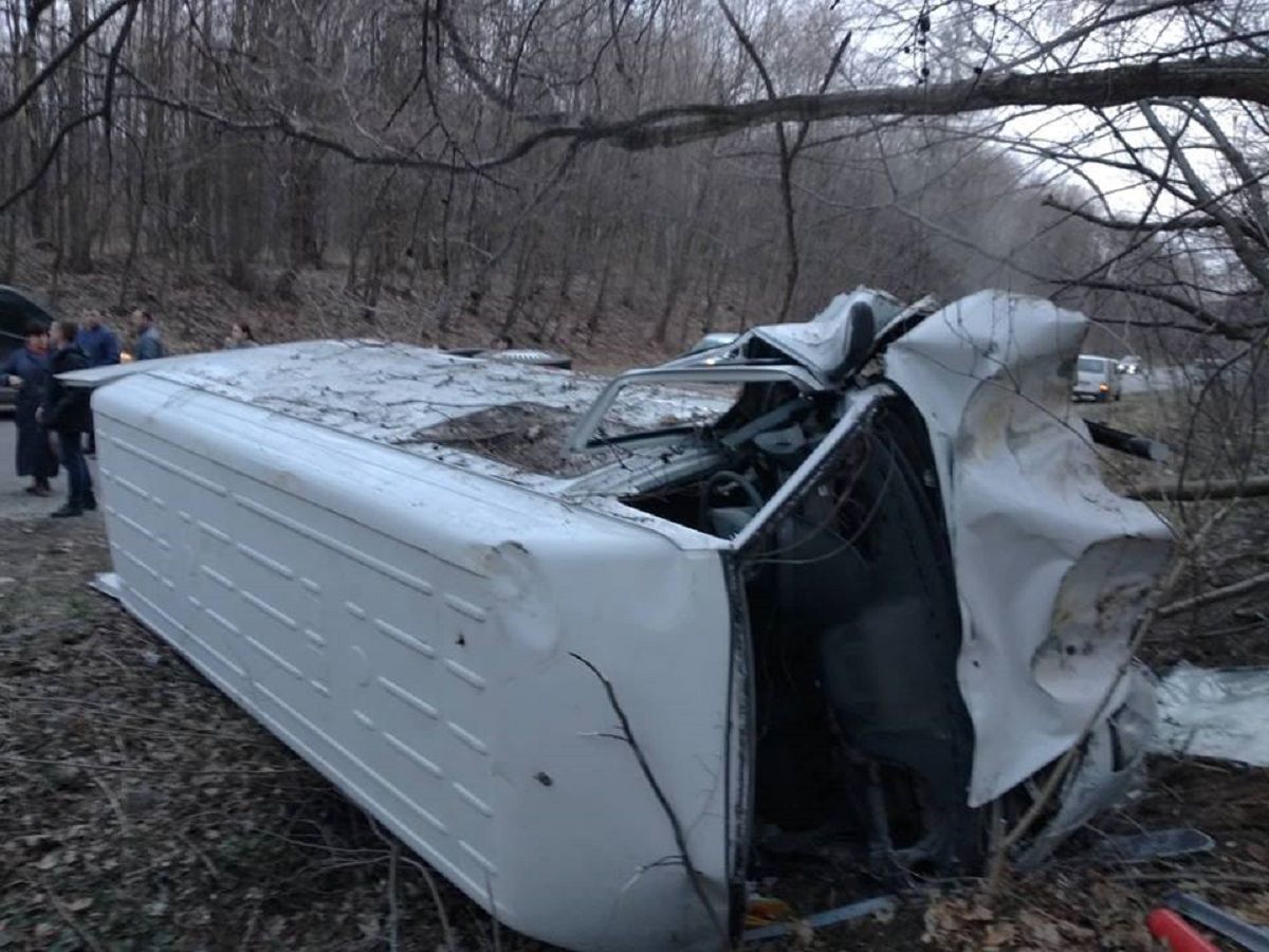 Біля Нового Роздолу мікроавтобус перекинувся у кювет, травмувався водій