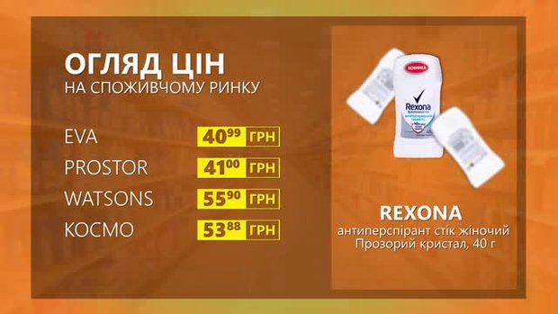 Огляд цін на антиперспірант Rexona у мережевих магазинах