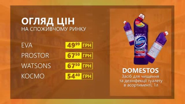 Огляд цін на засіб для чищення Domestos у мережевих магазинах