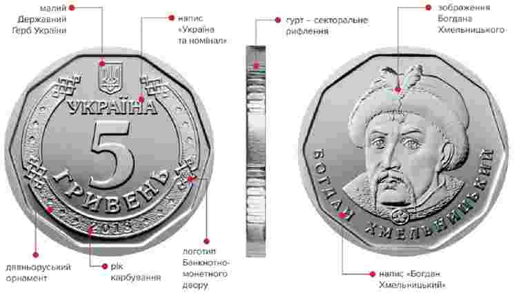 Нацбанк з 20 грудня вводить в обіг монету номіналом 5 гривень