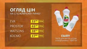 Огляд цін на засіб для миття посуду Fairy у мережевих магазинах