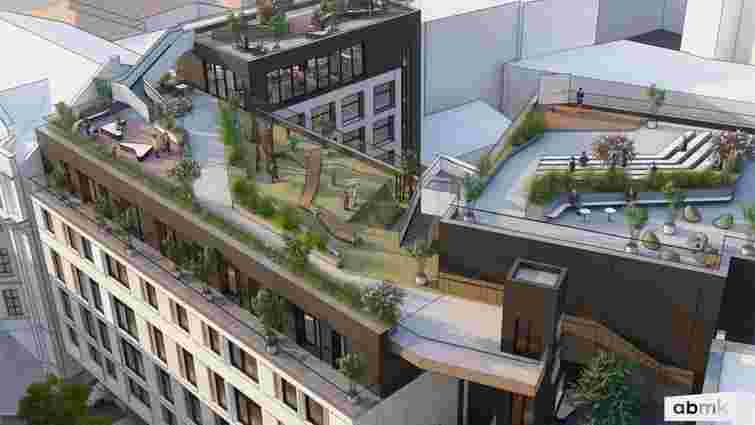 На даху нового готелю у центрі Львова облаштують громадський простір