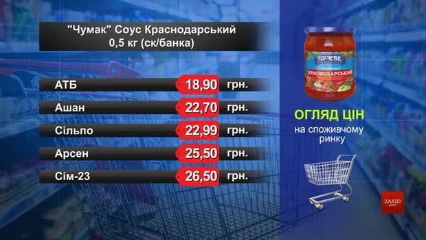 Соус «Чумак» Краснодарський. Огляд цін у львівських супермаркетах за 7 серпня