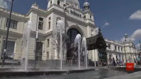 На площі Двірцевій біля залізничного вокзалу тестують новий фонтан