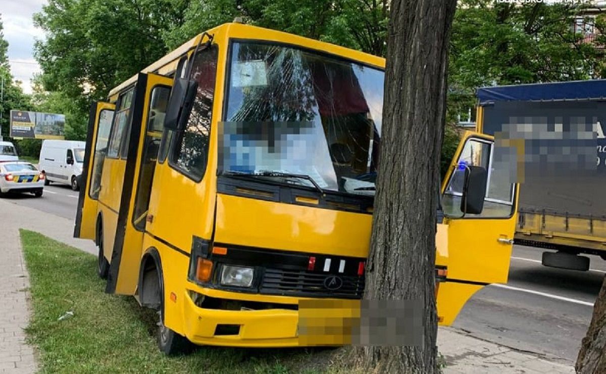 Маршрутка з пасажирами врізалася в дерево у Львові