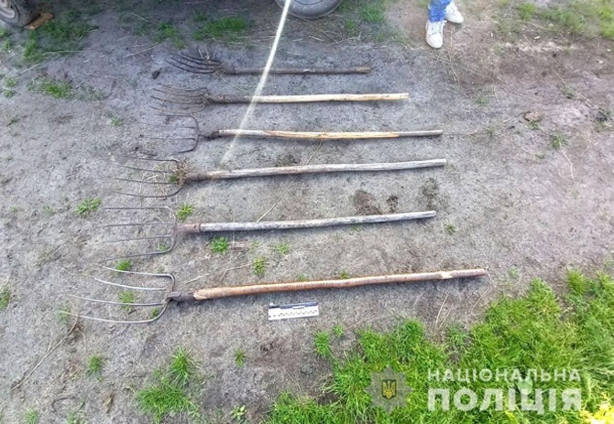 На Рівненщині місцевий житель поранив поліцейського вилами під час суперечки 