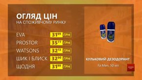 Огляд цін на кульковий дезодорант Fa Men у мережевих магазинах