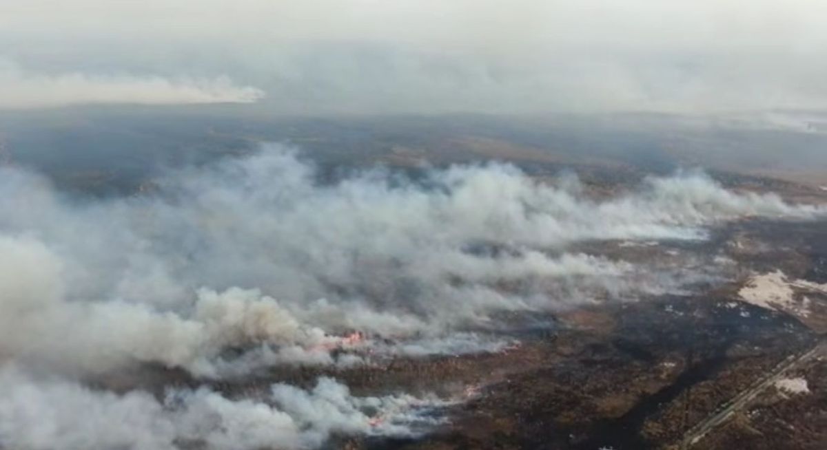 У полях на Рівненщині виникла масштабна пожежа сухої трави