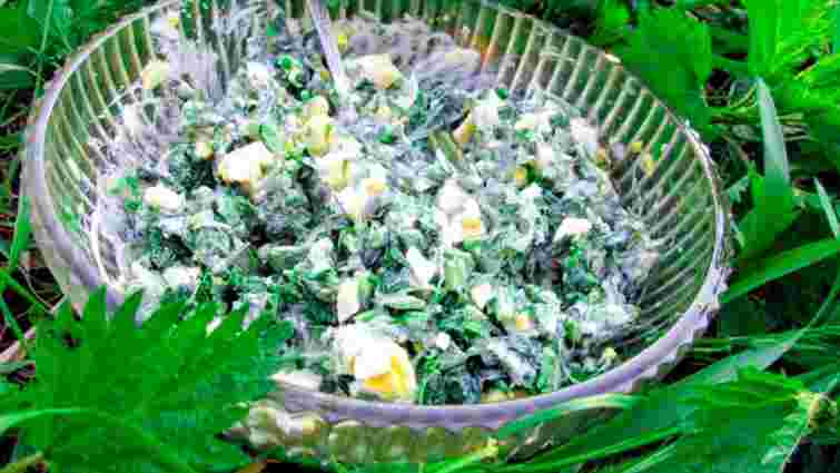 Зелений салат з листя кульбаби та кропиви. Рецепт дня