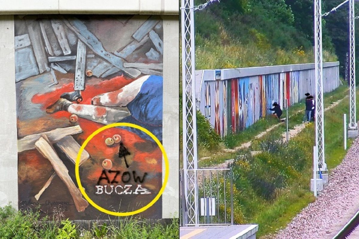 Четверо вандалів знищили проукраїнські мурали у Ґданську