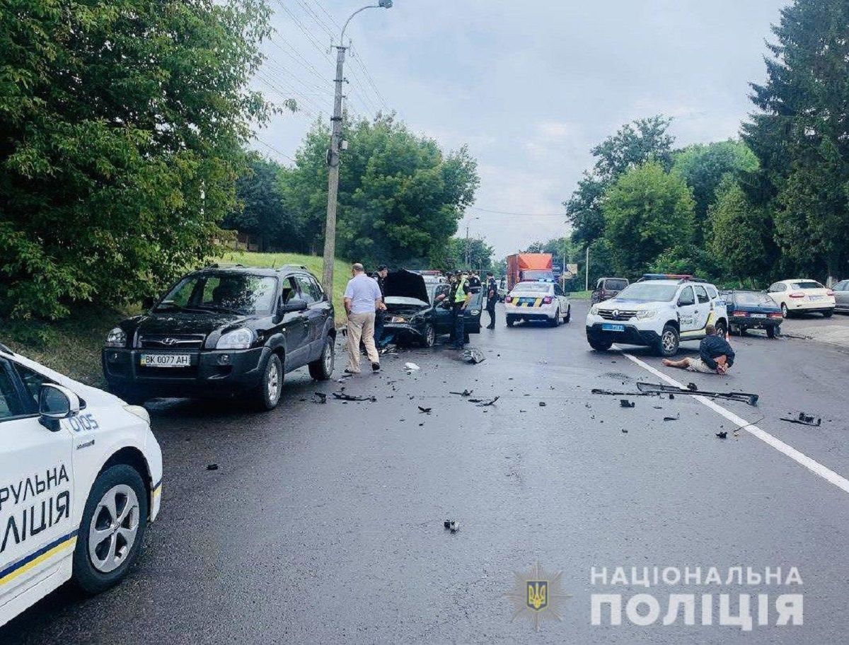 36-річний водій розбив п'ять авто під час втечі від поліції у Рівному 