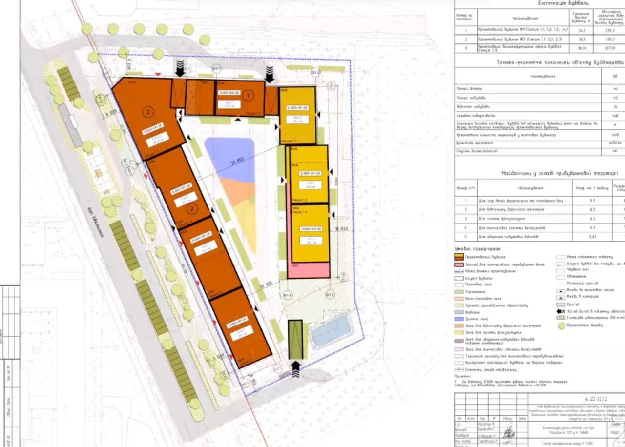 Схема розташування будинків у комплексі