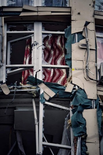 Будинок, у який прилетіло вночі, Київ. (Фото Яна Доброносова)