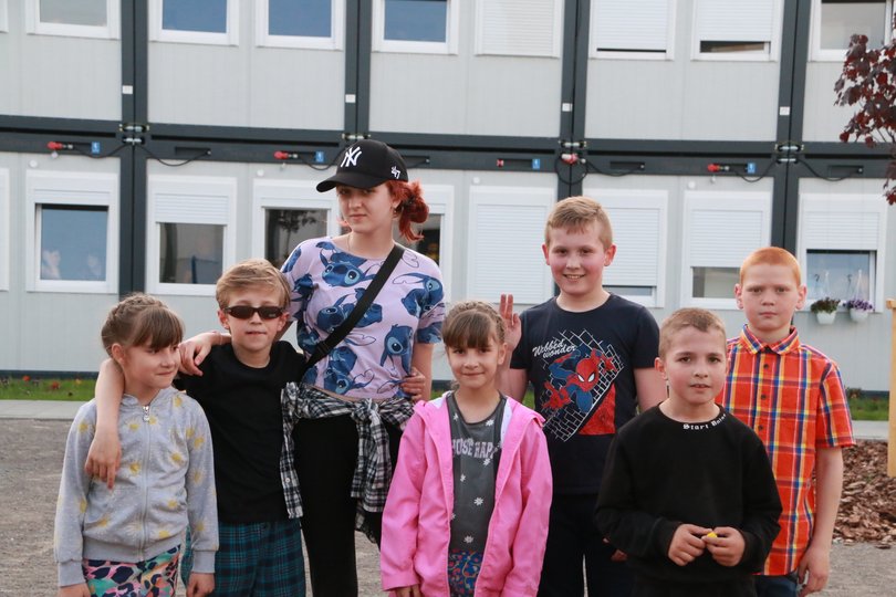 Діти з модульного містечка