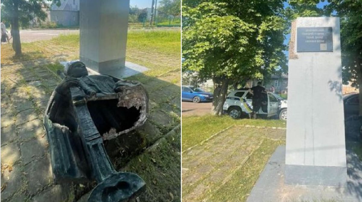 У Дрогобичі невідомі повалили пам’ятник героєві СРСР

