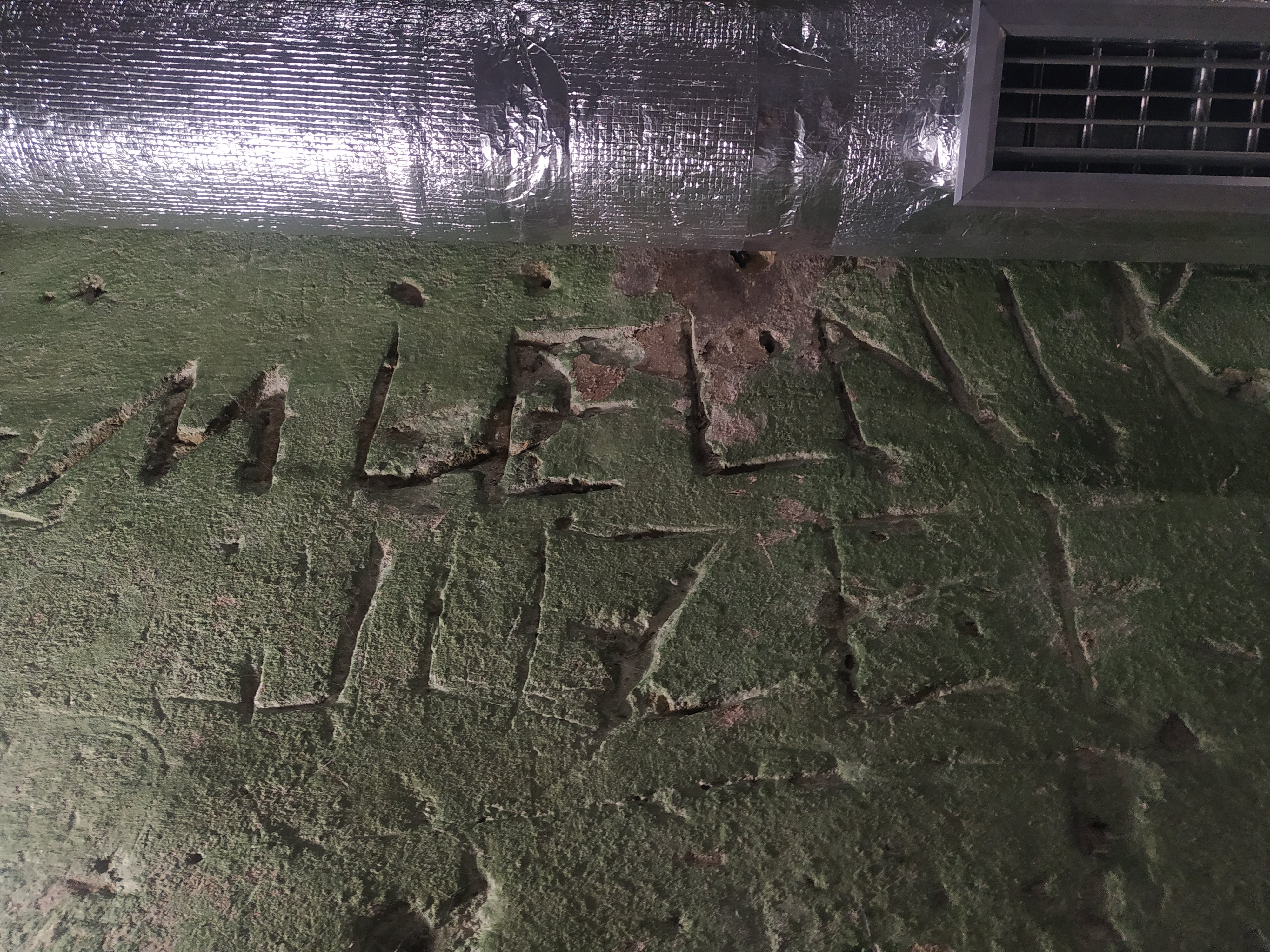 Вишкрябані на тиньку написи (Фото ZAXID.NET)