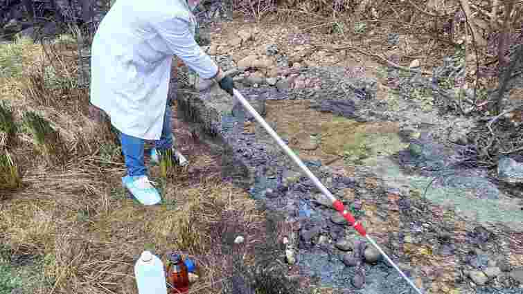 Після пожежі нафтопроводу на Прикарпатті вода в річці Стримба забруднена нафтопродуктами