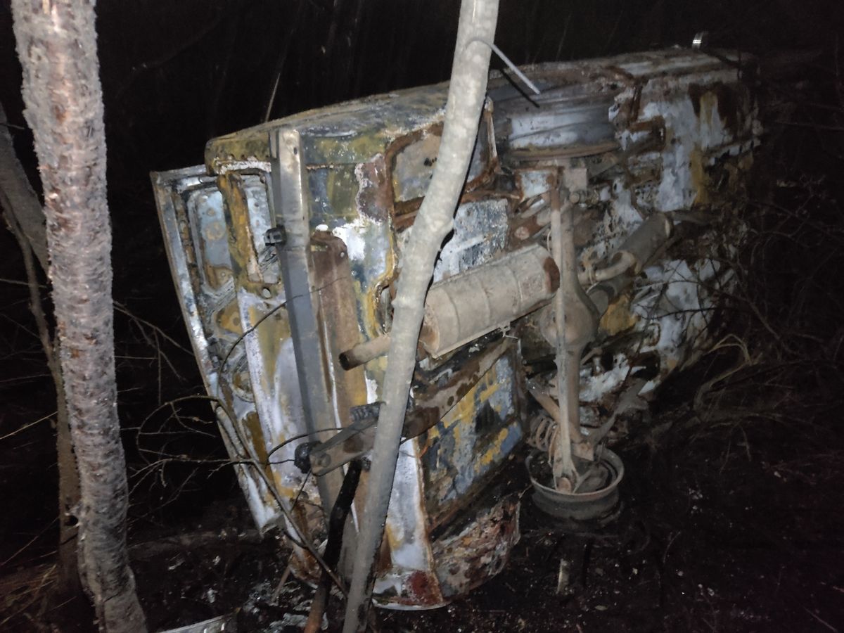 Волинська поліція знайшла у хащах згорілий крадений автомобіль