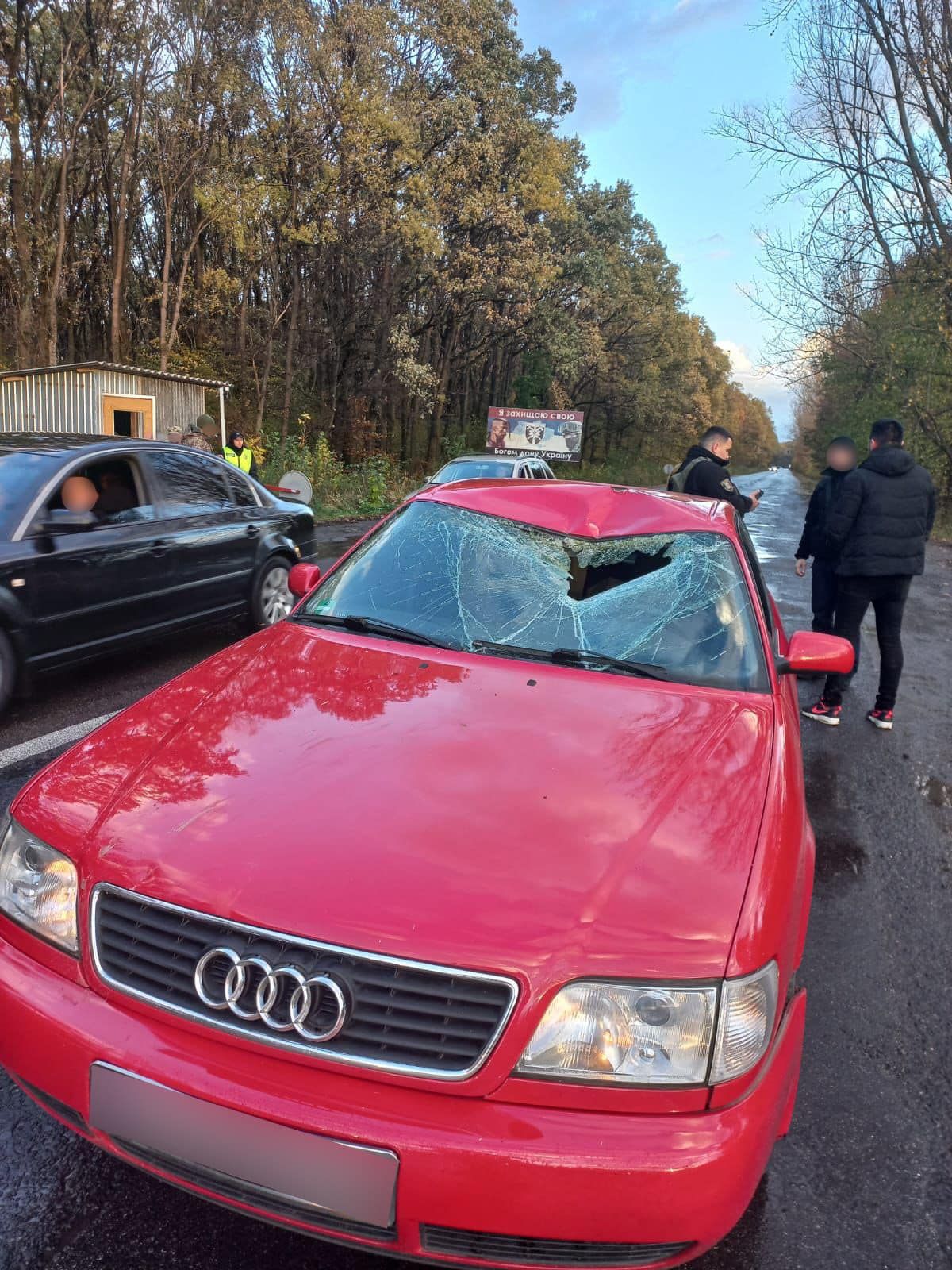 Водій Audi важко травмував прикордонника (фото поліції)
