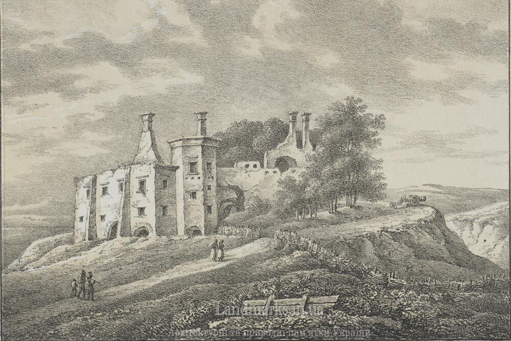 Руїни замку у Білокриниці (рисунок Антонія Ланге зі сайту Landmarks)