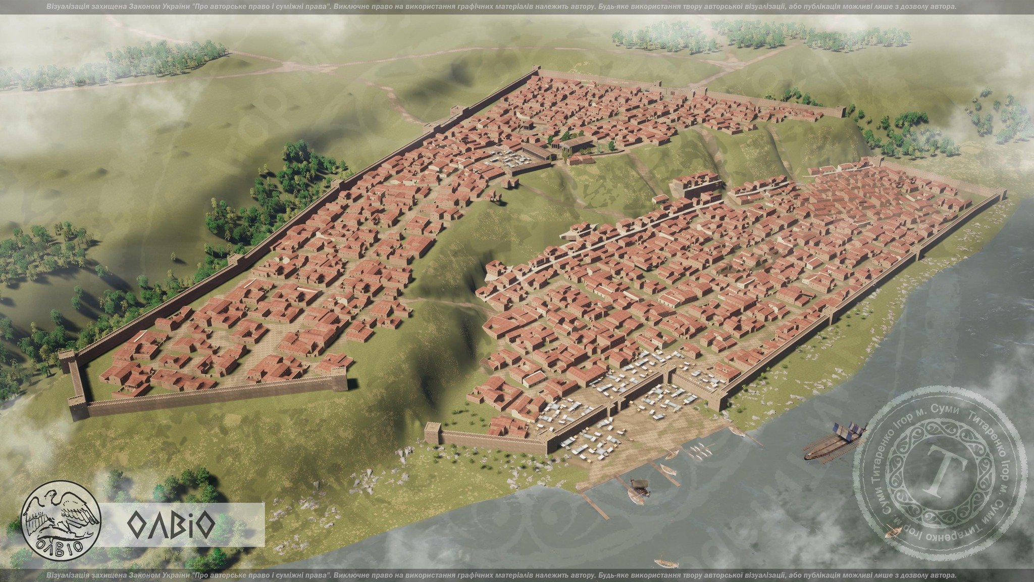 Панорама античного міста (візуалізація Ігоря Титаренка)