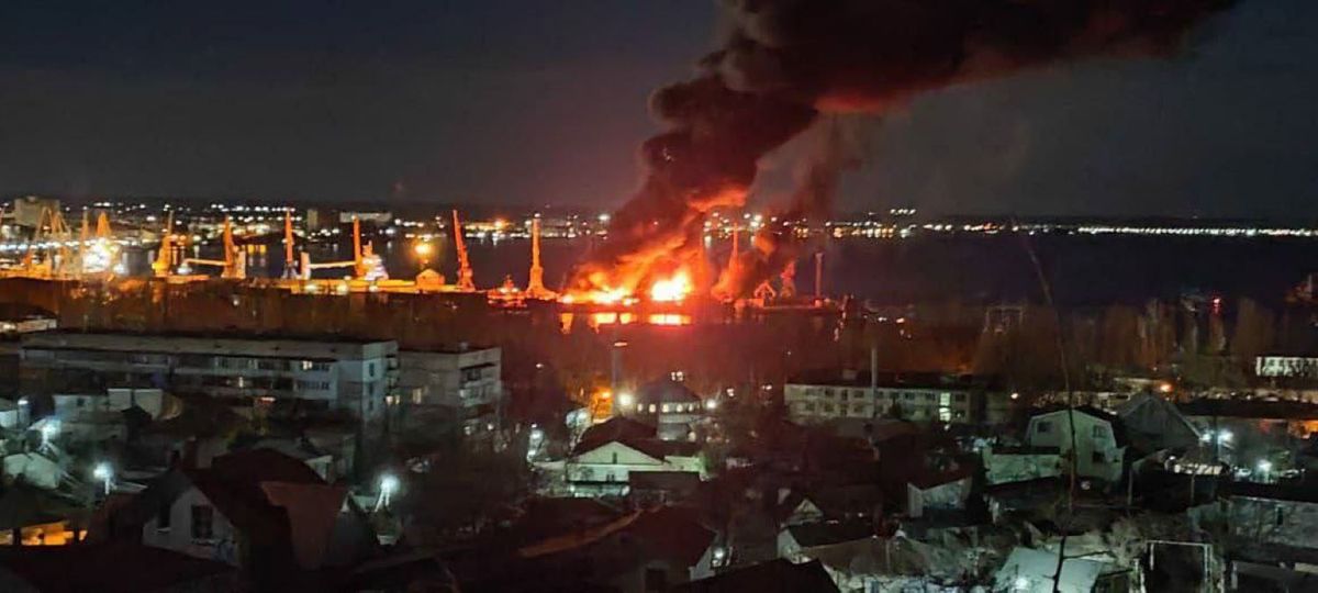 Повітряні сили повідомили про знищення російського десантного корабля «Новочеркасск»