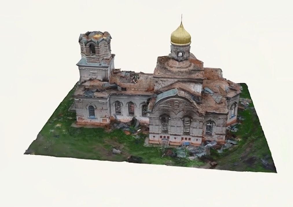 3D модель відсканованої Воскресенської церкви у Лукашівці на Чернігівщині