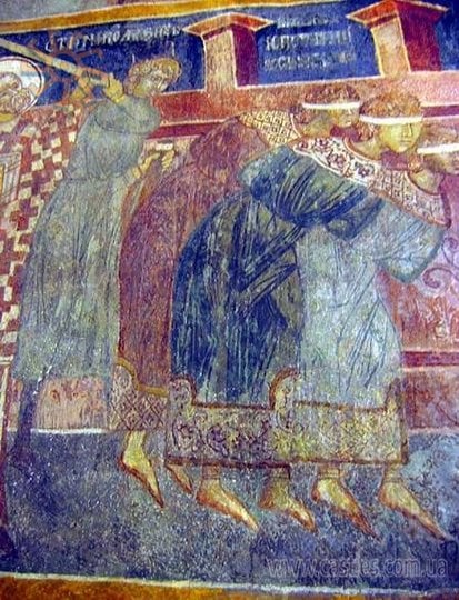 Середньовічні розписи церкви у Лужанах (фото Ірини Пустиннікової)