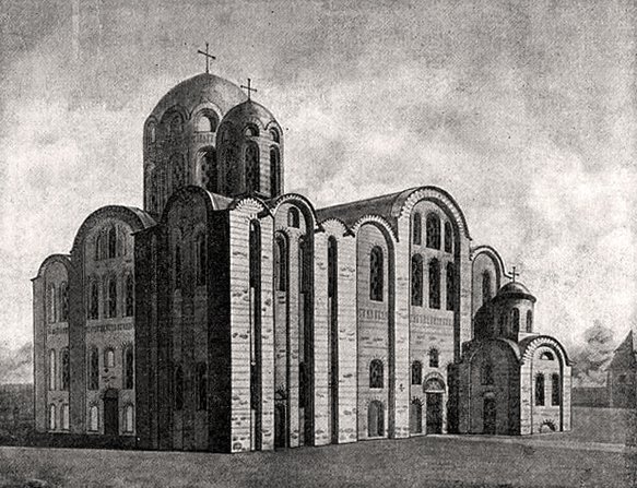 Ймовірний первісний вигляд собору (ілюстрація з Вікіпедії)