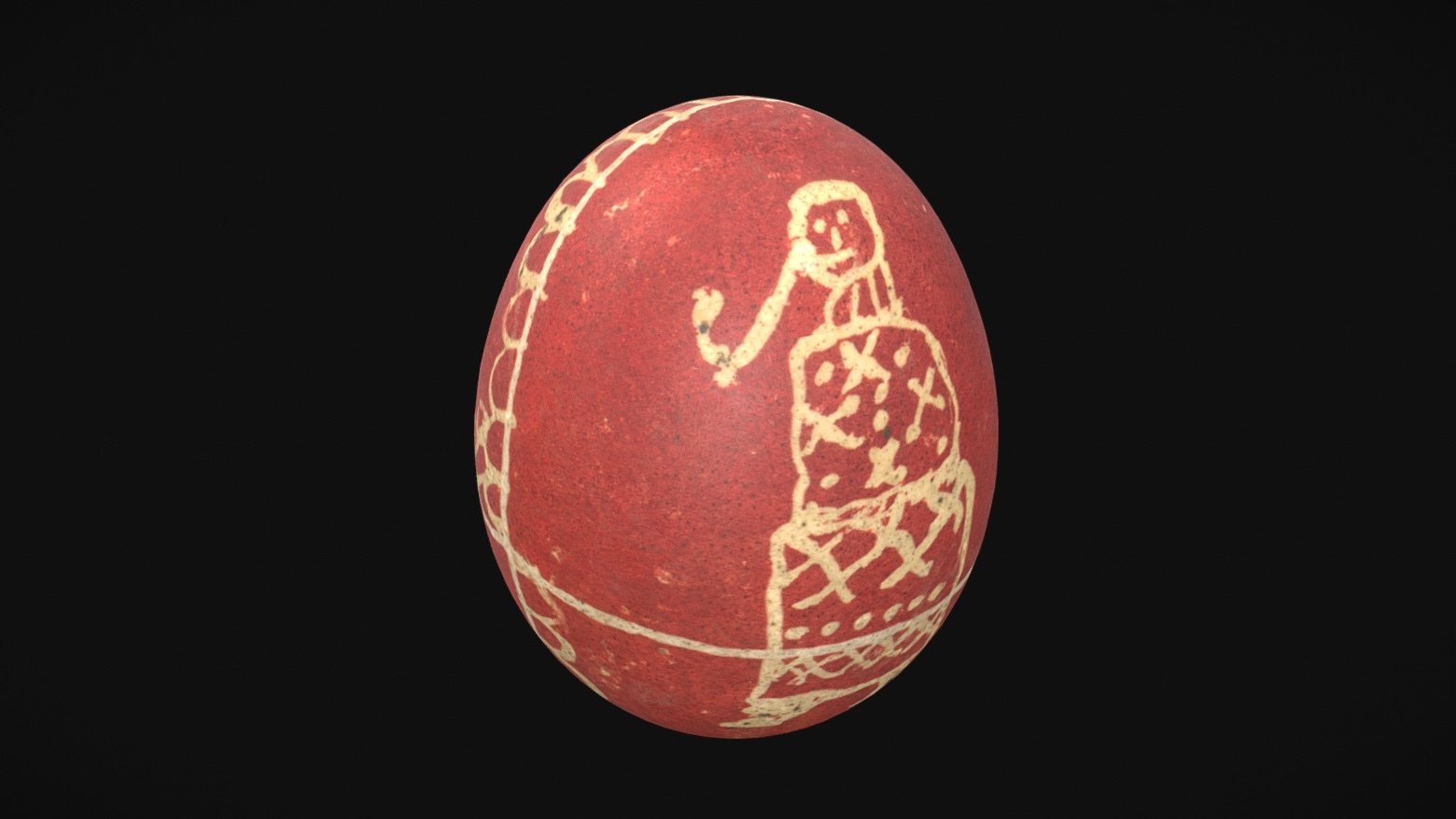 3D-модель писанки з села Старява, 1913 року (Фото проєкту «Українська писанка в європейському культурному просторі»)