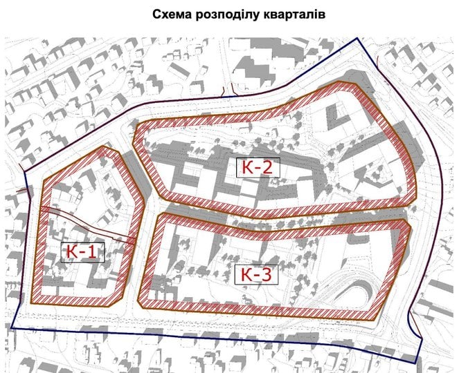 Поділ території ДПТ на квартали