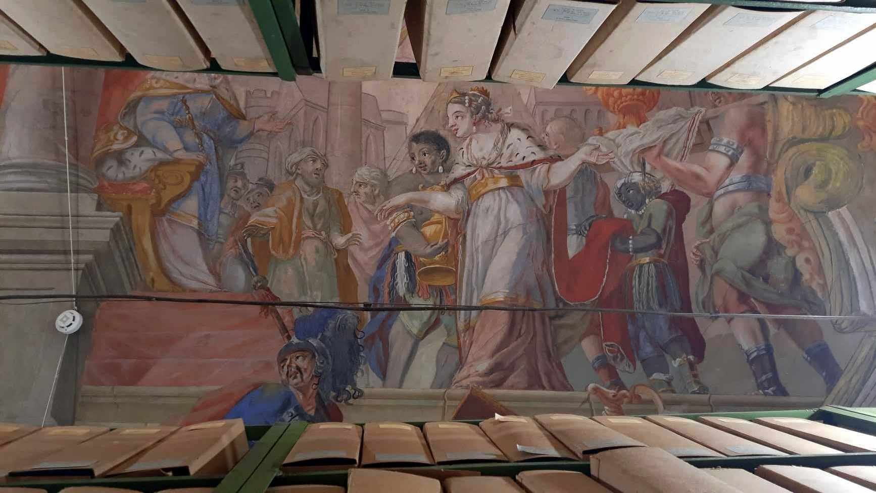 Цариця Савська на склепінні колишньої монастирської трапезної