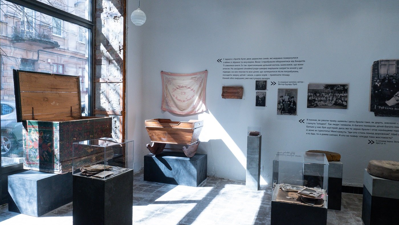 Фрагмент виставки «Гуляйполе. Тимчасово переміщені історії». Фото Анни Дорожко