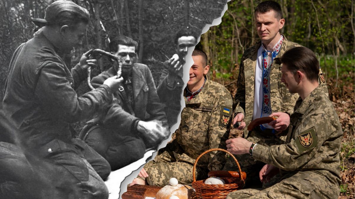 Українські військові відтворили історичне фото упівців зі святкування Великодня