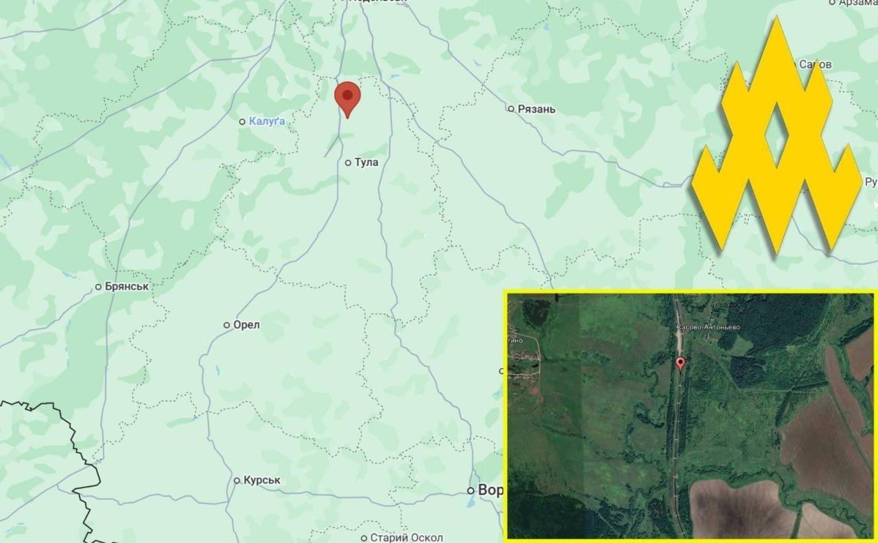 Розташування залізничного полотна у передмісті Ясногорськ