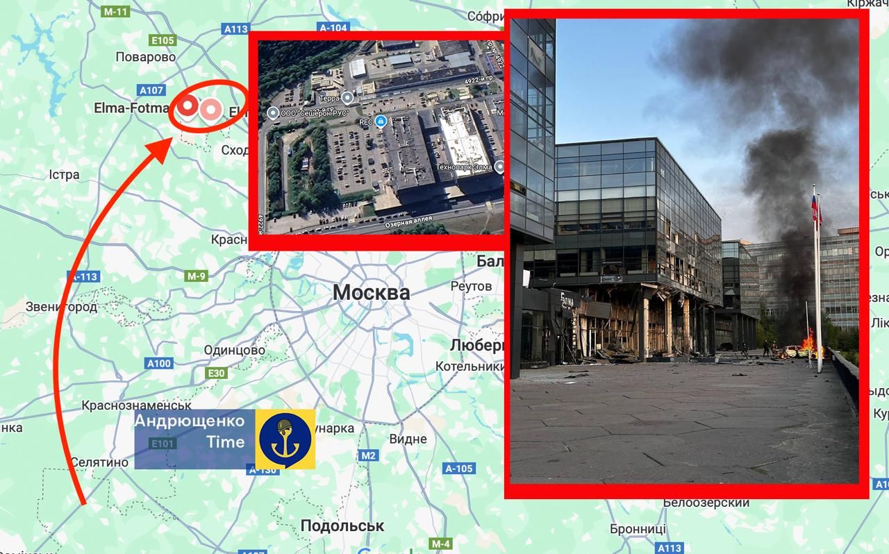 Розташування технопарку «Елма» в Зеленограді