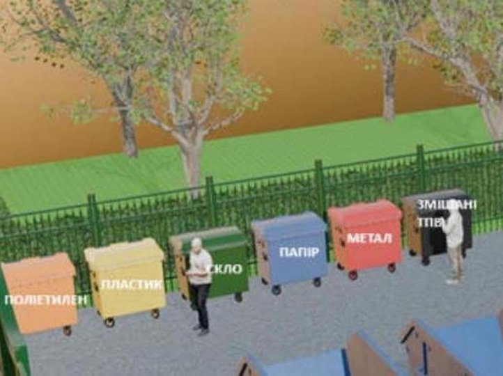 На території КАТП діятиме три зони для різного виду відходів (фото з презентації)
