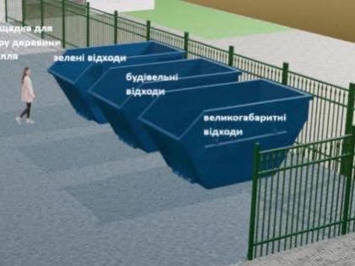 На території КАТП діятиме три зони для різного виду відходів (фото з презентації)