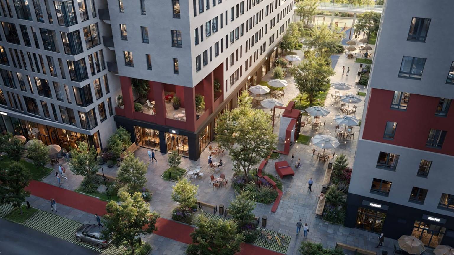 Галерея в ЖК Big Ben спроєктована так, щоб опади не порушували комфорт / Фото РІЕЛ