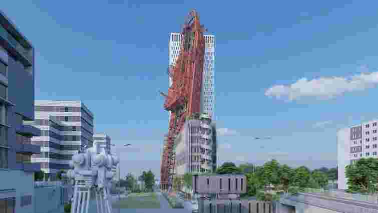 В Празі зведуть хмарочос з гігантською скульптурою кораблетрощі: візуалізація