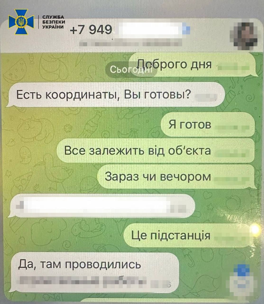 Правоохоронці затримали агента, коли він знімав на відео місцеву електропідстанцію (фото СБУ)