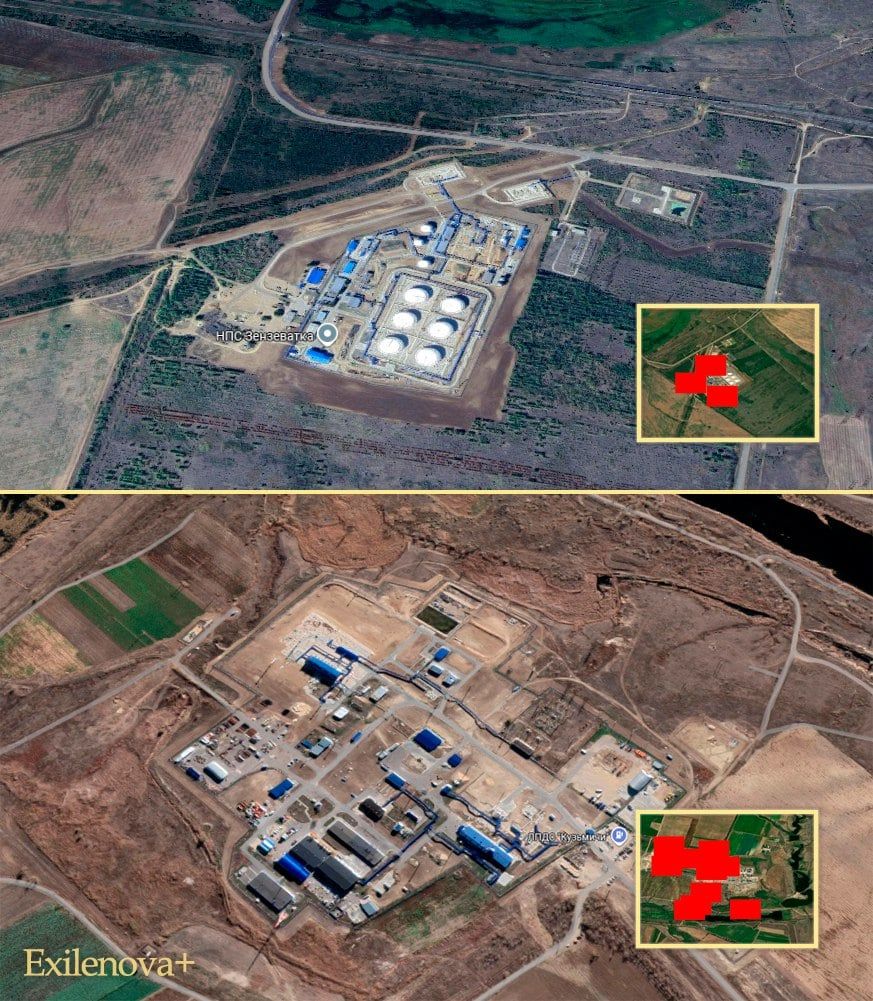 Cупутникові знімки нафтоперекачувальної станції «Зензеватка» та «Куйбишев – Тихорецьк» 