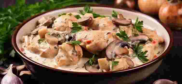 Білі гриби у сметанному соусі. Рецепт дня