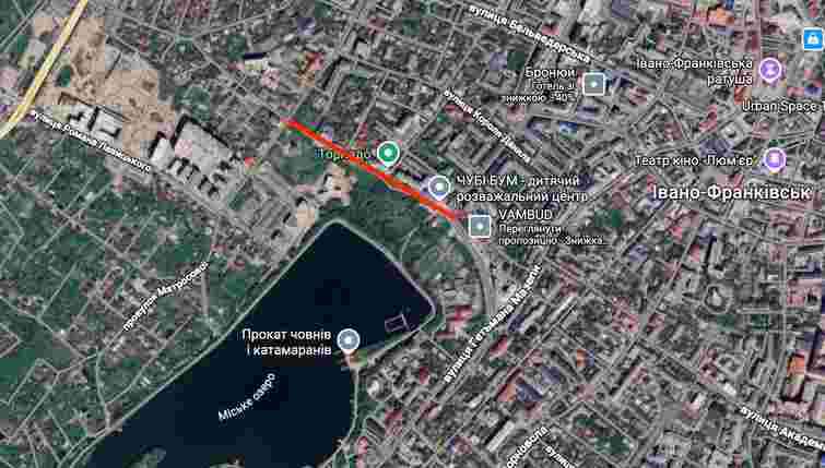 У парковій зоні біля озера в Івано-Франківську прокладуть нову вулицю