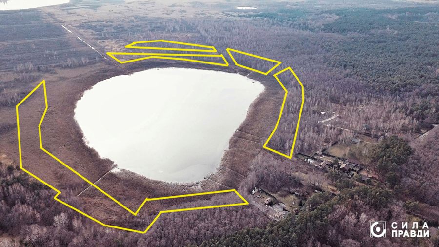 Орієнтовні межі ділянок навколо Болотного, які передали в оренду (фото «Сили правди»)