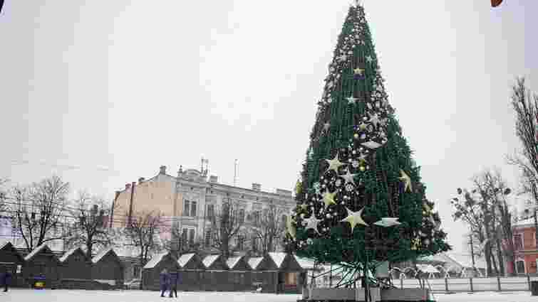У Чернівцях почали встановлювати новорічну ялинку