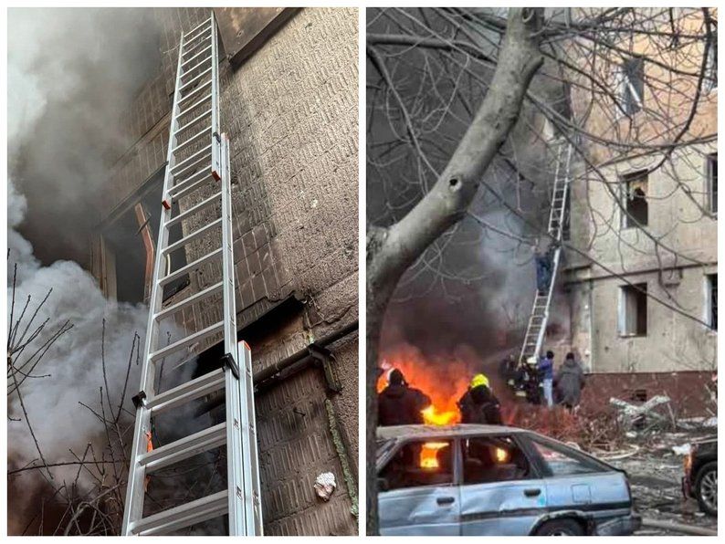 Так рятували людей на вул. 15 Квітня. Фото: фейсбук-сторінка Інесси Висоцької