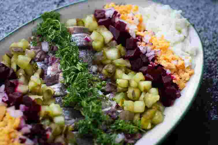 Пісний салат з оселедцем. Рецепт дня