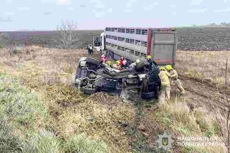 Біля Рівного водій BMW загинув після зіткнення з вантажівкою з тваринами