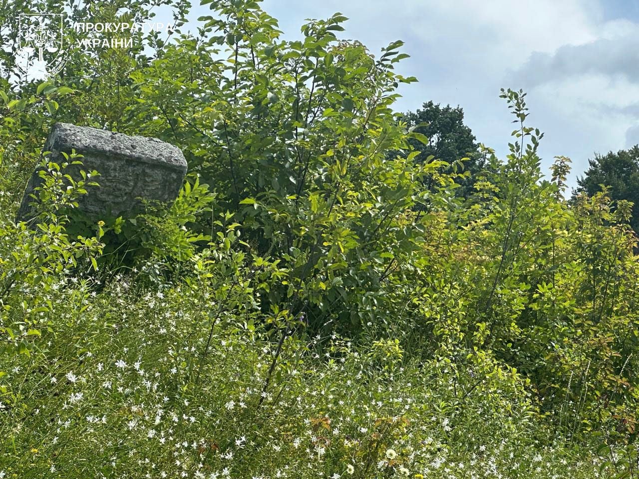 Стан кам'яних плит на кладовищі незадовільний